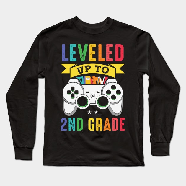 Cool Gaming Leveled Up to 2nd Grade Student Long Sleeve T-Shirt by ArtedPool